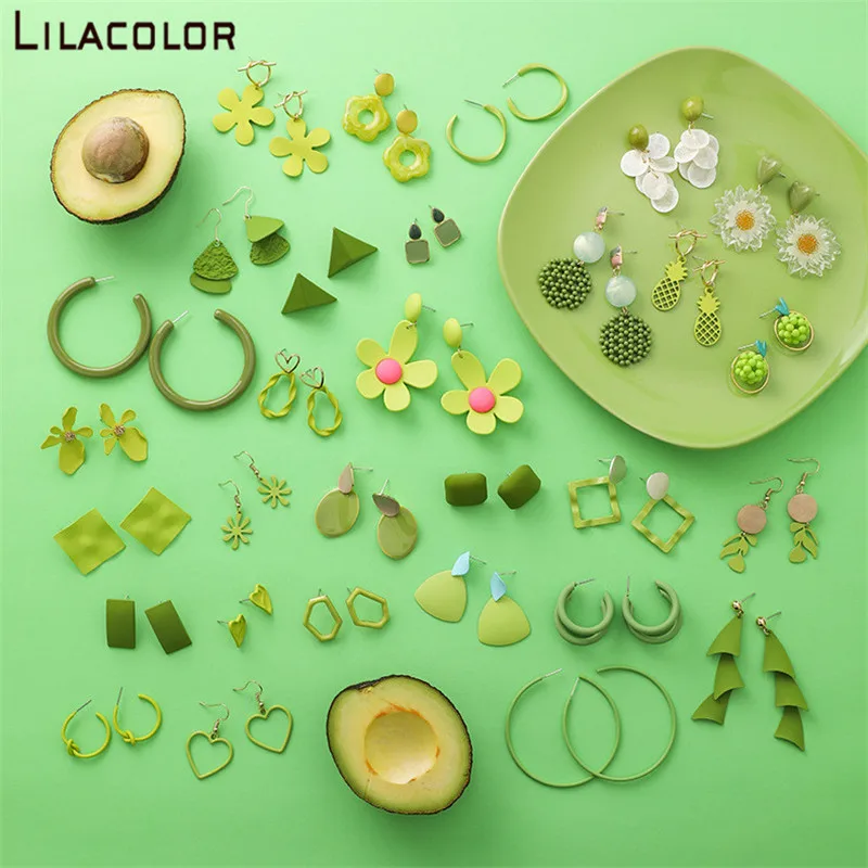 Женские Геометрические серьги-гвоздики Matcha круглые серьги с акриловым цветком и