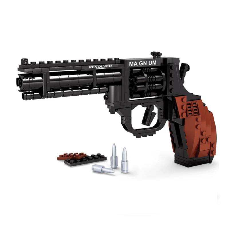 300PCS Military World War II 2 WW2 Magnum Revolver MOC Build