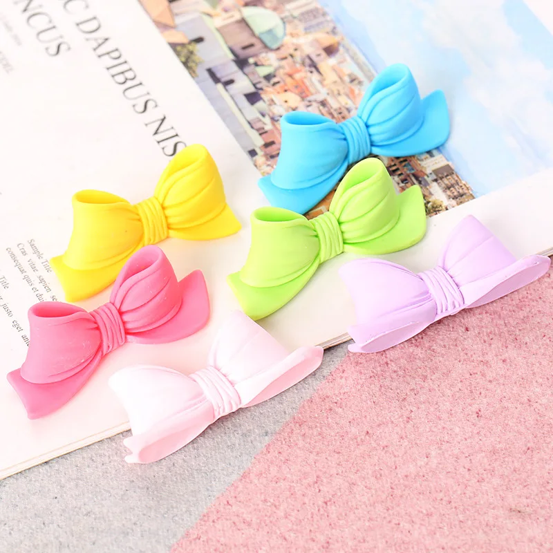 

6Pcs Kawaii 3D Bowknot Flatback Resin Cabochon Hair Bow Center Embellishments for Scrapbooking DIY Phone Accessories