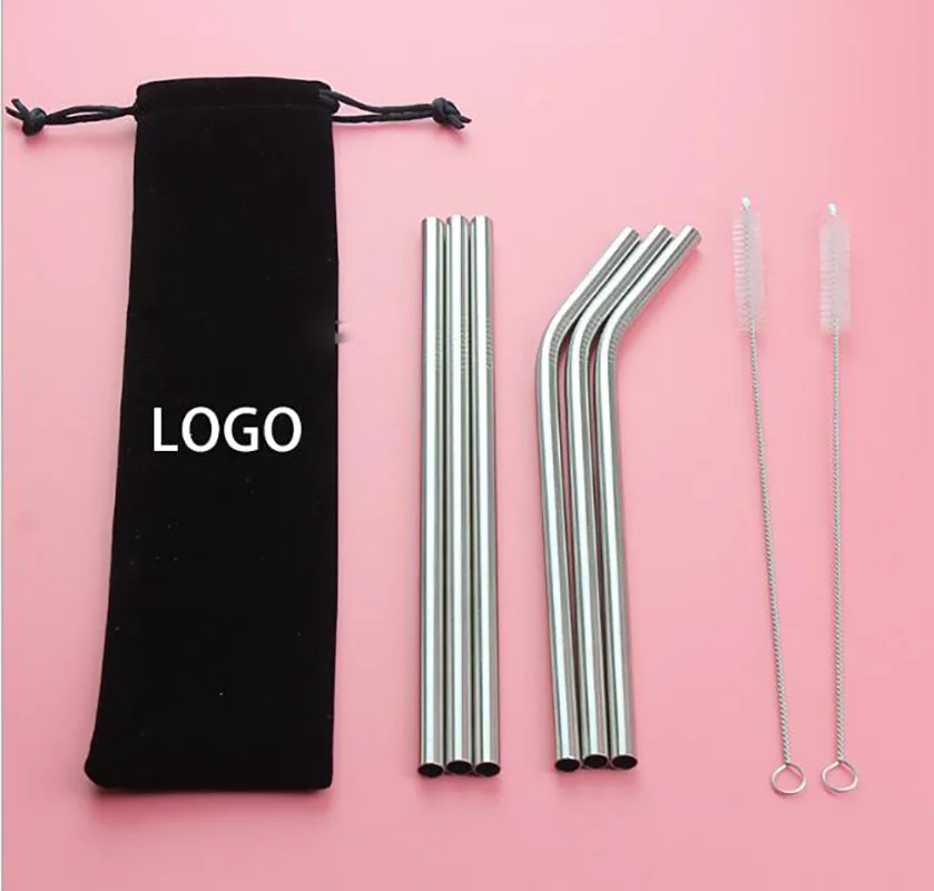 Многоразовые металлическая соломинка Эко дружественных 304 Нержавеющая сталь