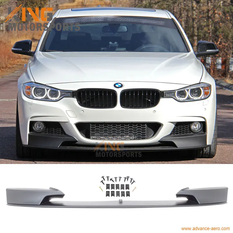 Подходит для 12 18 BMW F30 3 серии M Стиль переднего бампера губ Неокрашенный Черный | Отзывы и видеообзор