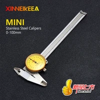 mini stainless steel caliper with watch measuring range 0 100mm accuracy 0 02mm small metric measuring tool vernier caliper