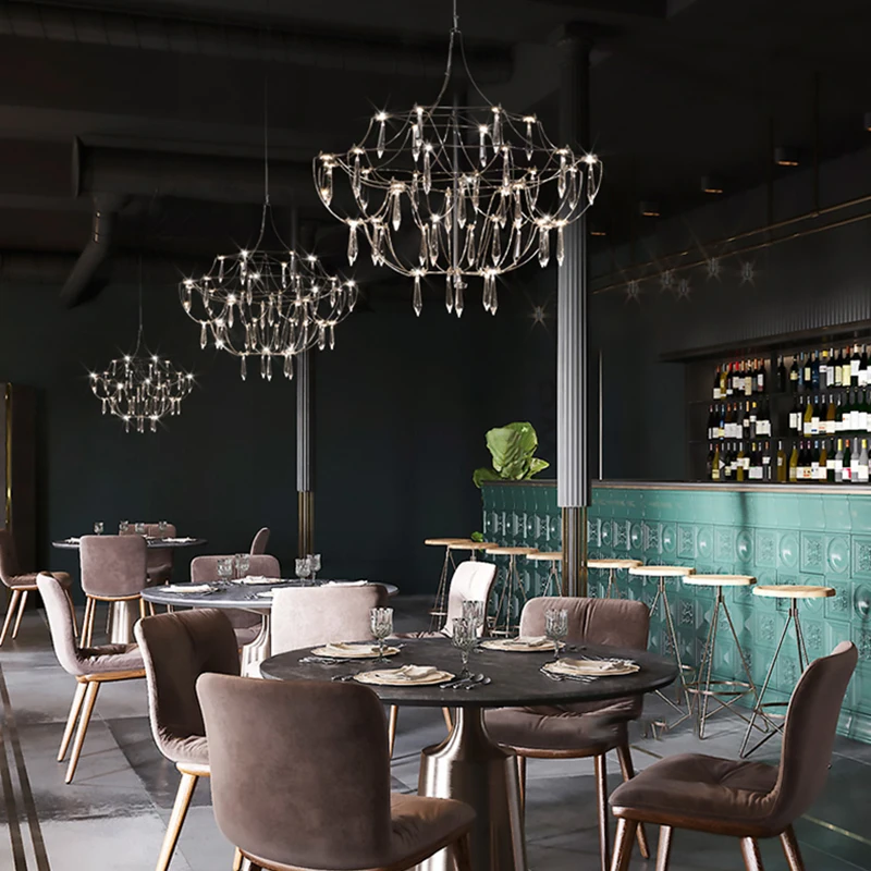 Продажа Современная хрустальная светодиодная Люстра для гостиной, столовой, Потолочная люстра, освещение для виллы, лофт, кухни, декоративные люстр...