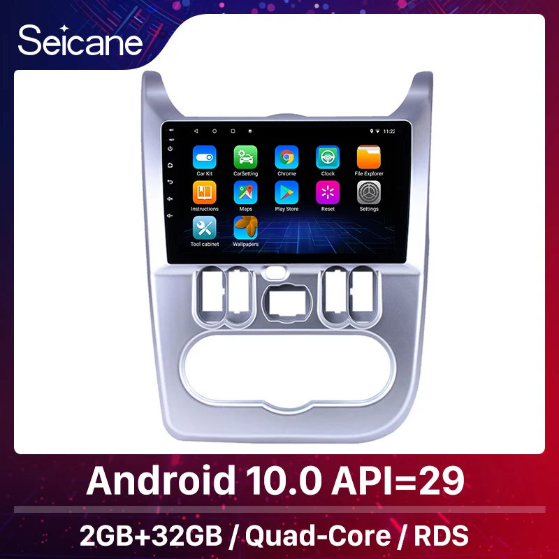 Seicane 9 дюймов Автомобильный GPS Радио Android 10 для Renault Duster/Logan 2009 2010 2011 2012 2013 головное