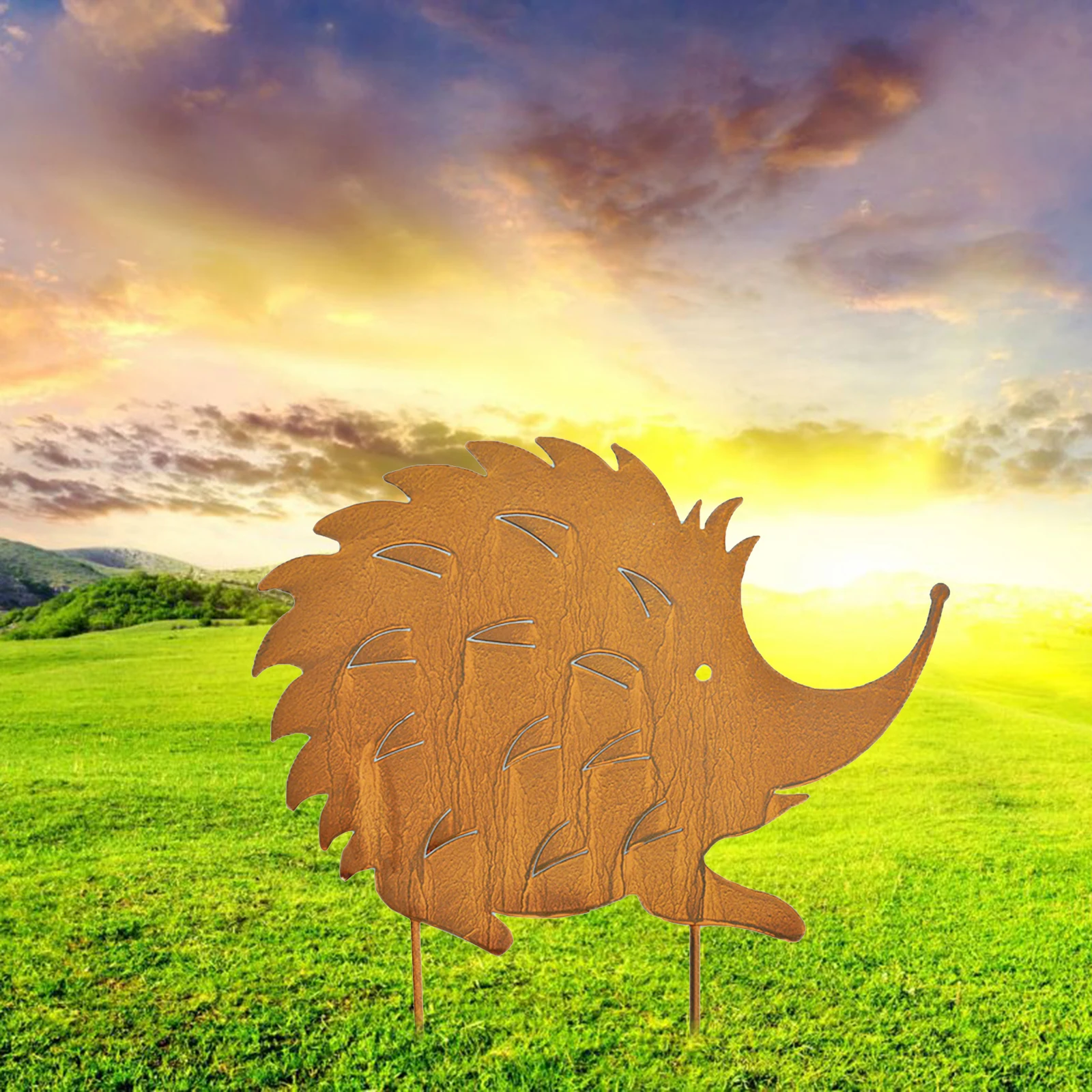 

Hedgehogs Garden Stake Decor Decoration for Yard Pathway Statues Plant