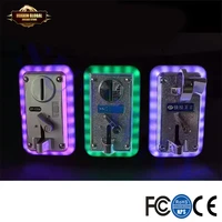 2pcs universal colorful led flash decorative front type coin selector illuminate frame coin acceptor for vending arcade machine