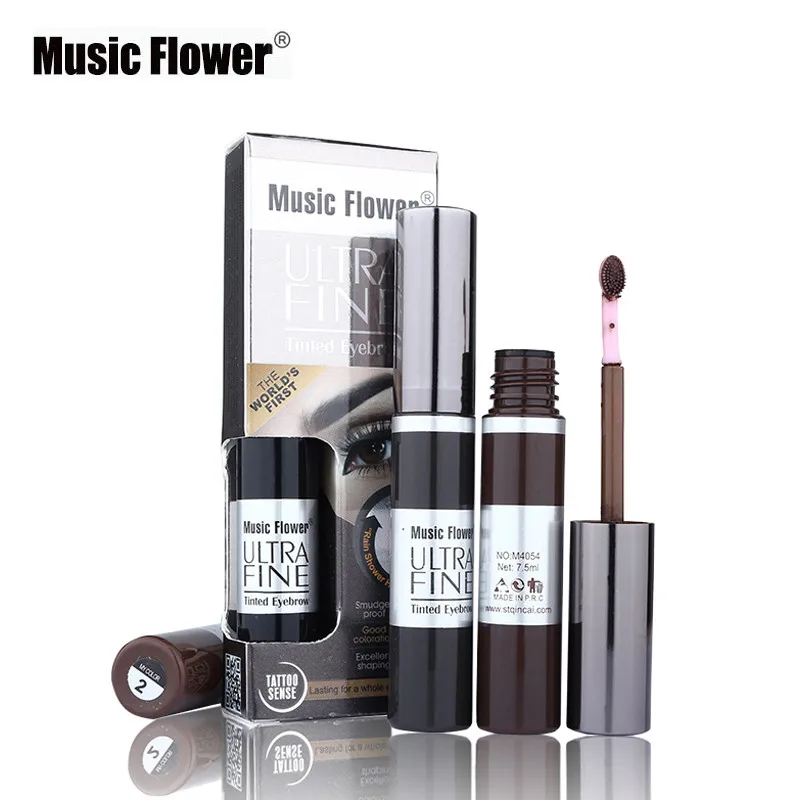 Music Flower макияж ультра тонкого помола тонированные крем для бровей устойчивый к пятнам 3D глаз Коричневый тату-гель с кисть инструмент продолжительное