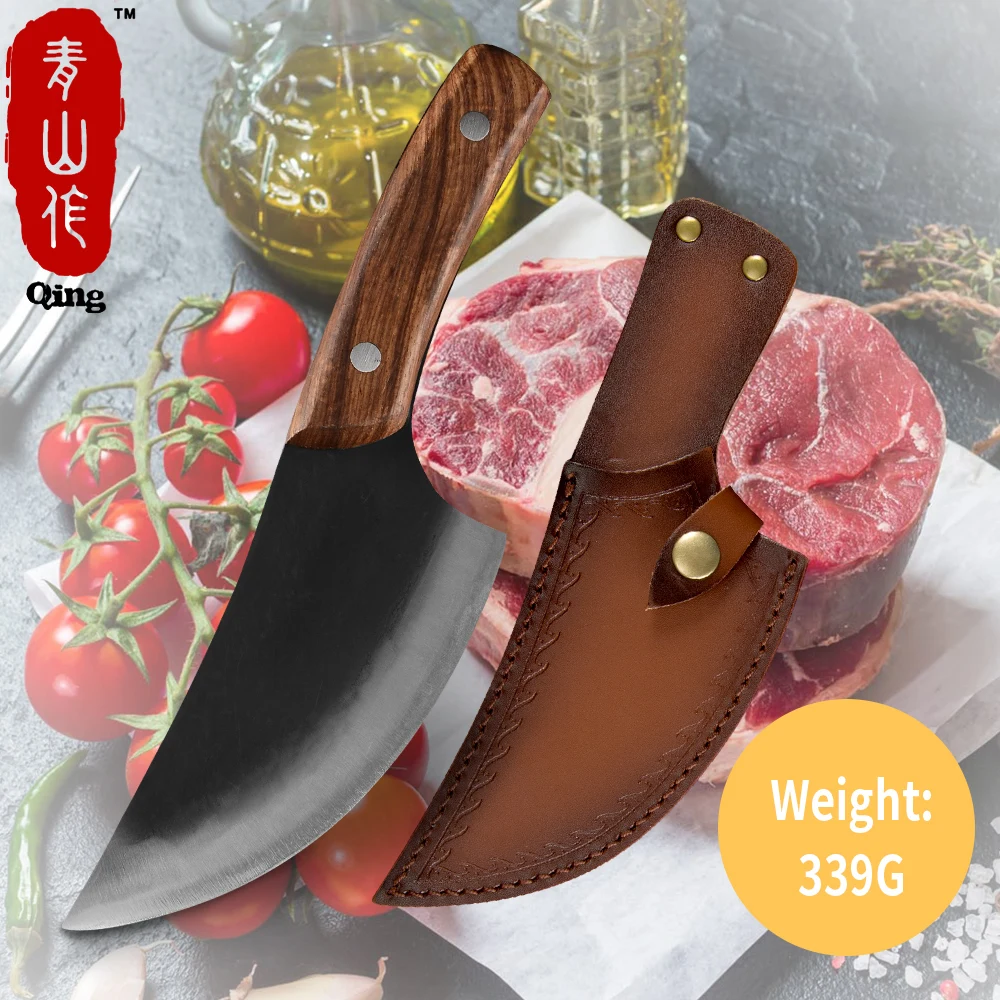 Qing брендовый кованый нож ручной работы из стали с высоким содержанием углерода 5
