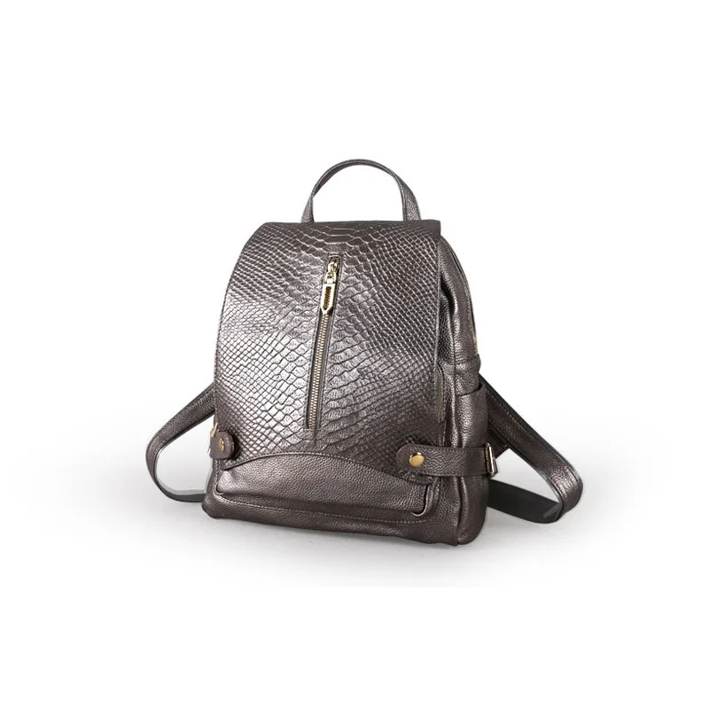 Кожаные сумки из воловьей кожи крокодиловый рюкзак повседневный для диких леди