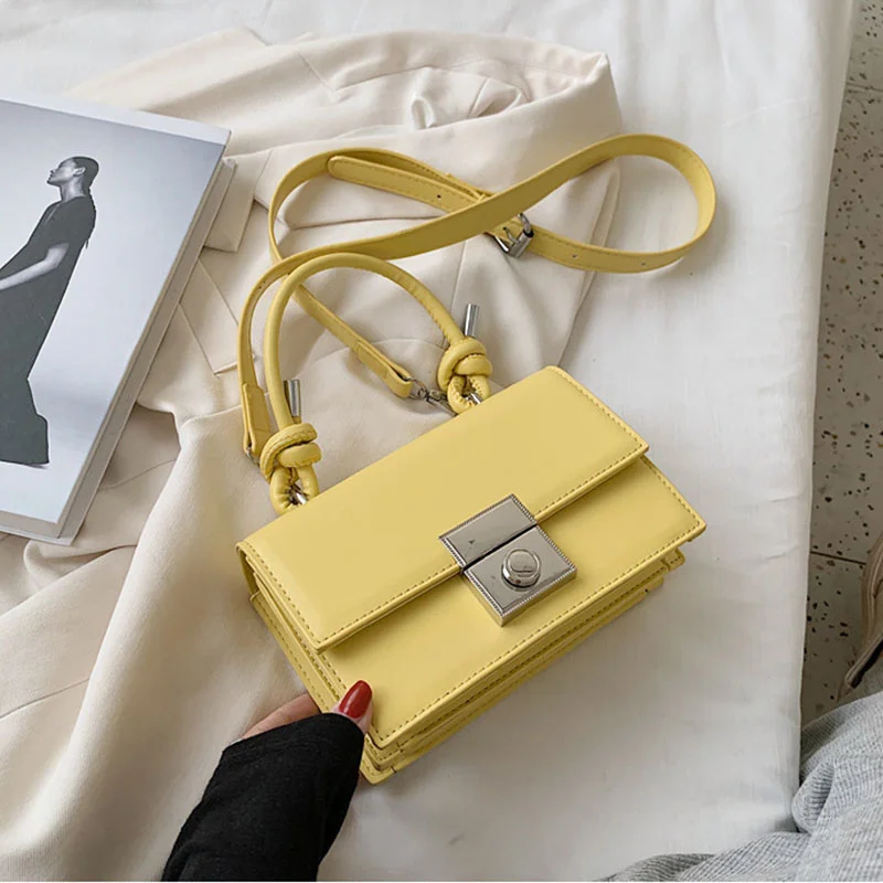 

Solid Color Small PU Leather Crossbody Bags For Women 2021 Summer Female Fashion Simple Shoulder Bags Women's Travel Handbags