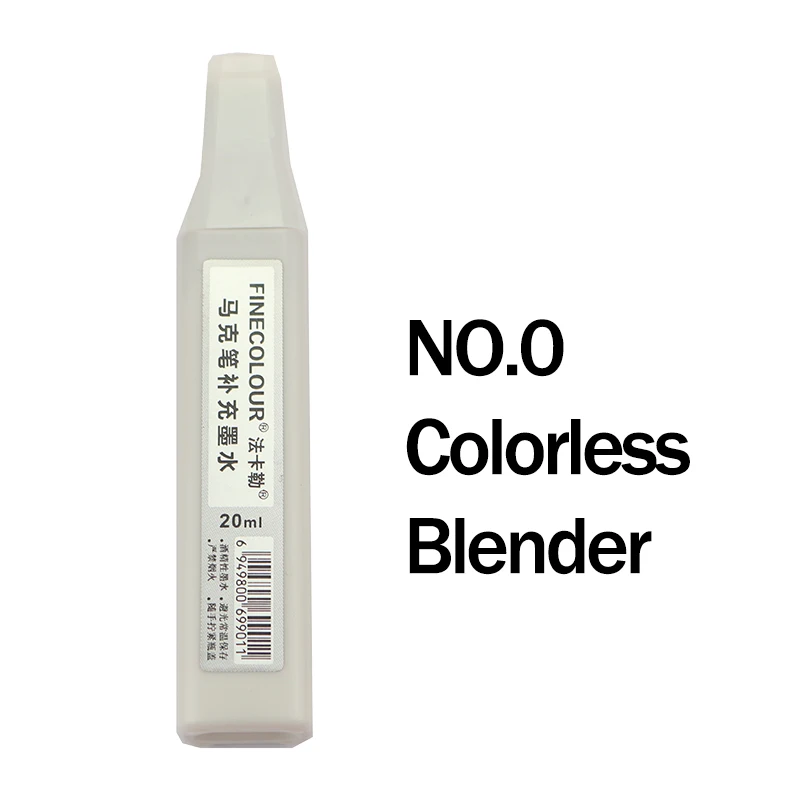 NO.0-Colorless Finecolour EF900 художественные масляные спиртовые чернильные маркеры 20 мл EF100/101/102 универсальные пополняющие/добавляемые/Заполняемые жидкие чернила 480 цветов - Цвет: NO.0-Colorless