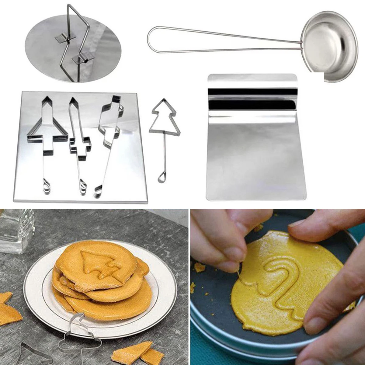 

9Pcs Stainless Steel Biscuits Mold Set Cookie Cutters Moulds DIY Kit Candy Pie Baking Mold Christmas Kitchen Tools
