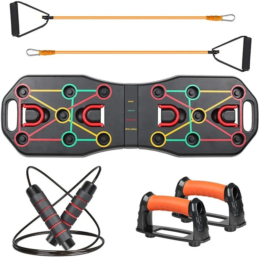 

Push-Up Board Bracket Sports Fitness Equipment Indoor Home Exercise Multi-Purpose Pull Rope Folding Push-Up Training Board