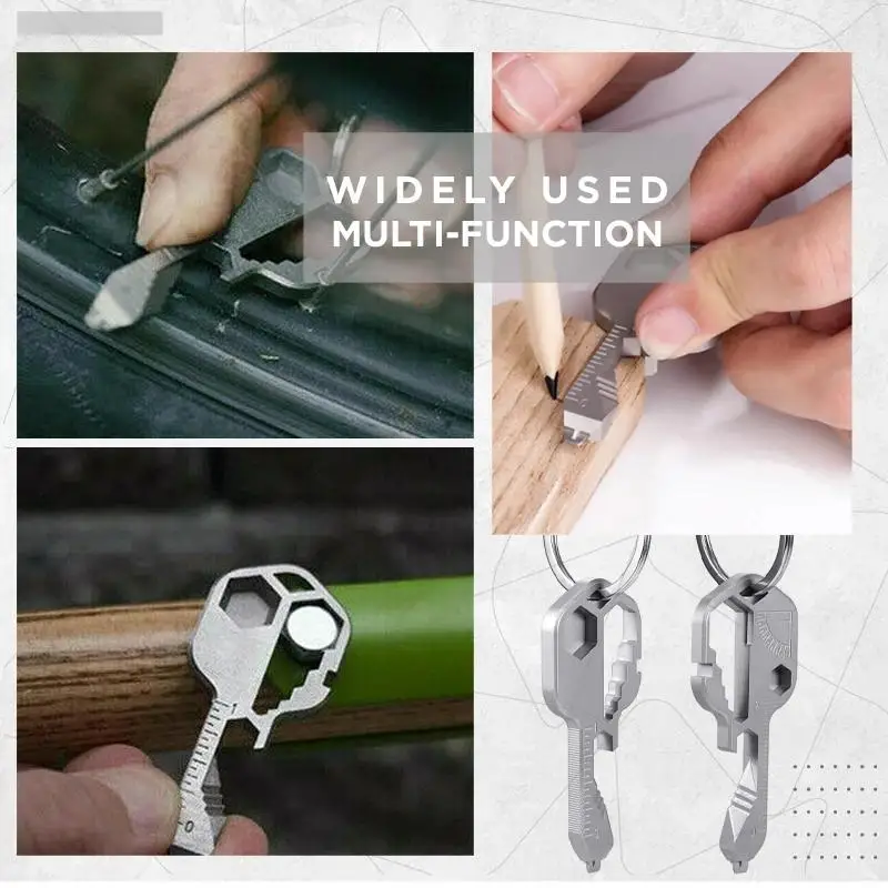 

New Multi-Tool Key Multifunctional Key Pendant Wrench Set Universal Keys Gear Clips Measuring Adjustable Portable Home Hand Tool