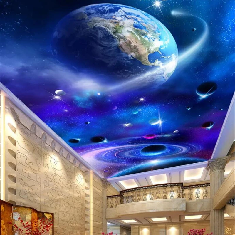 Пользовательские фото обои 3d Настенные Вселенная Звездная земля гостиная диван