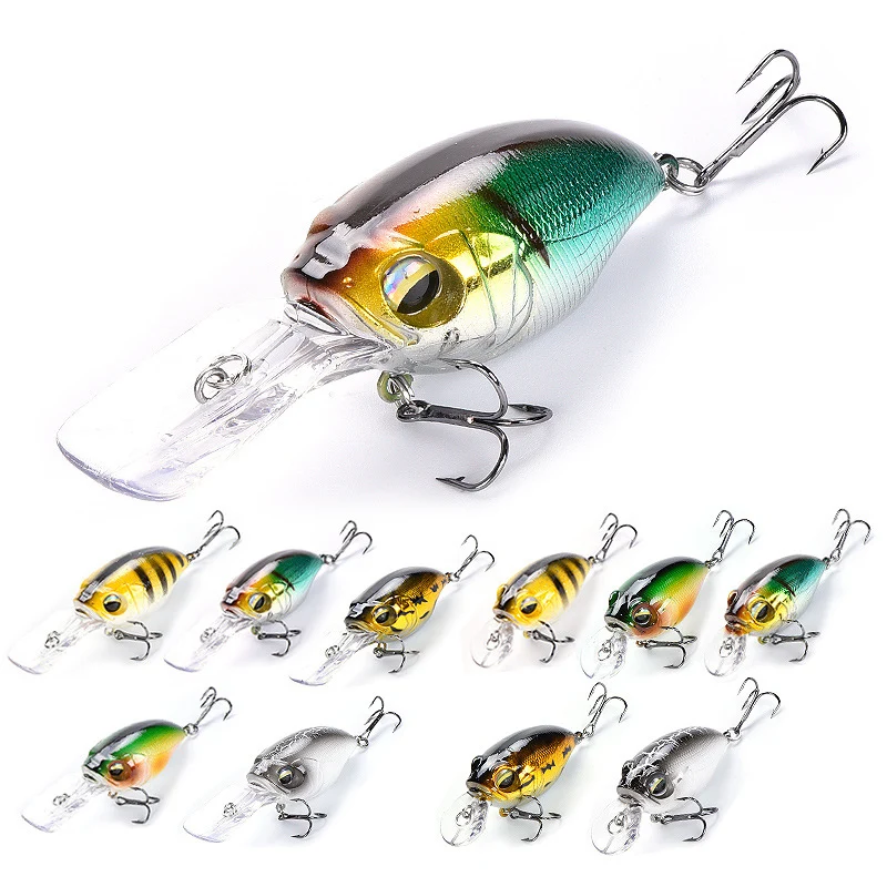 

1Pcs Minnow Swim Hard Fishing Lures Wobbler Bait Sick Fisheye Bass Mini Crank Swimbait for Perch Pike Sea Powerbait 8G 11G