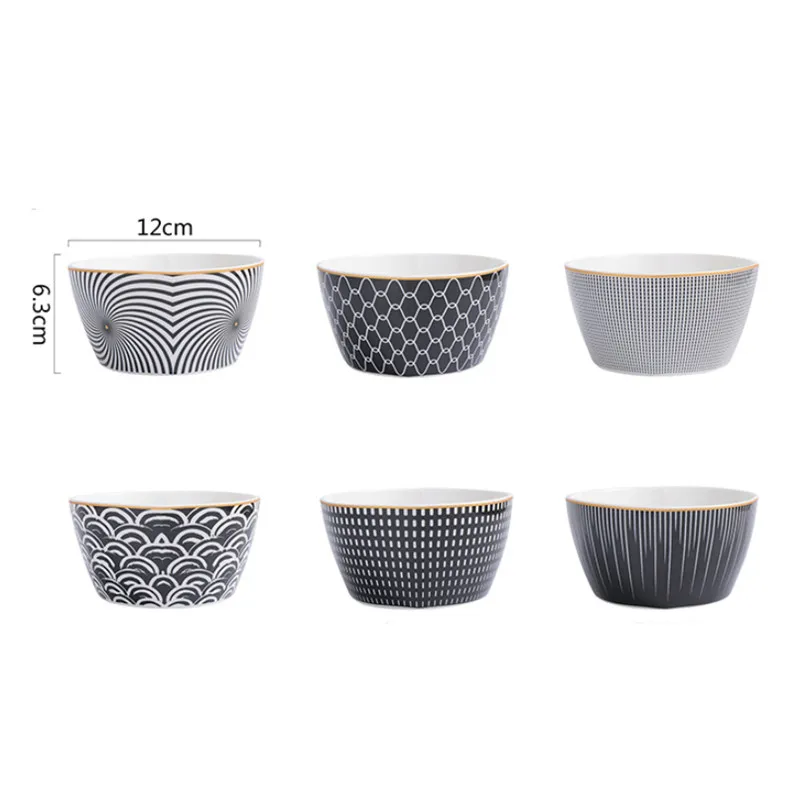 Геометрические узоры керамическая десертная тарелка Европейская лапша салат