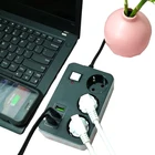 Розетка с 3 Usb-портами, 220 В переменного тока, 2 круглых контакта, стандарт ЕС, 6 розеток, 1,8 м, 2 м