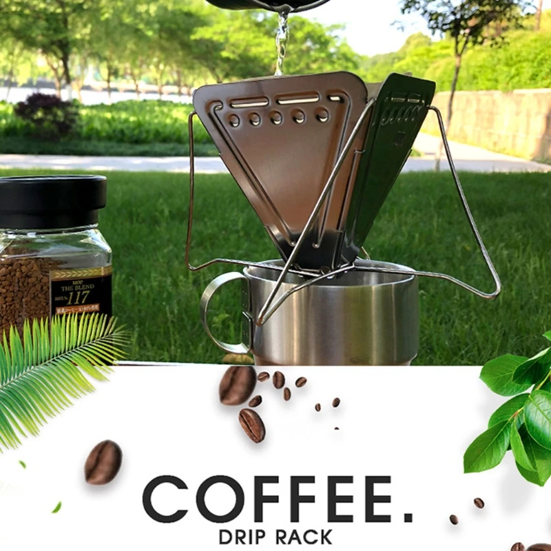 

Portable Foldable Stainless Steel Drip Coffee Dripper Camping Coffee Drip Rack L9BD
