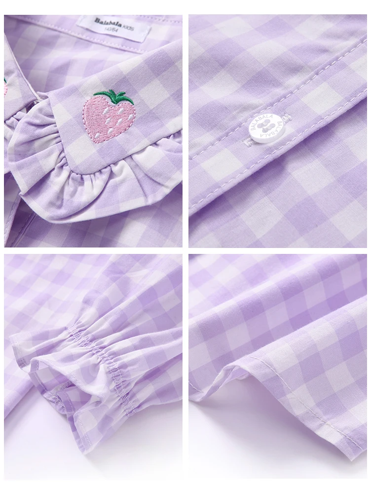 Balabala/Детская рубашка с длинными рукавами для девочек новые хлопковые блузки на