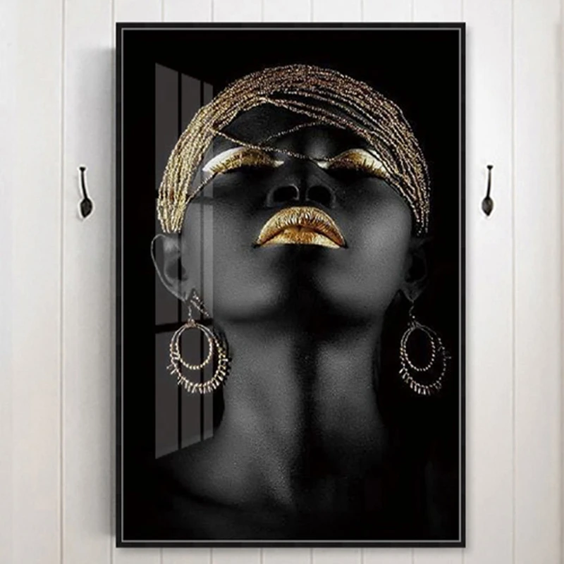 Canvas Painting Africa Black Girl Poster Artwork Home Wall Decor Living Room Pictures 50X70cm | Дом и сад