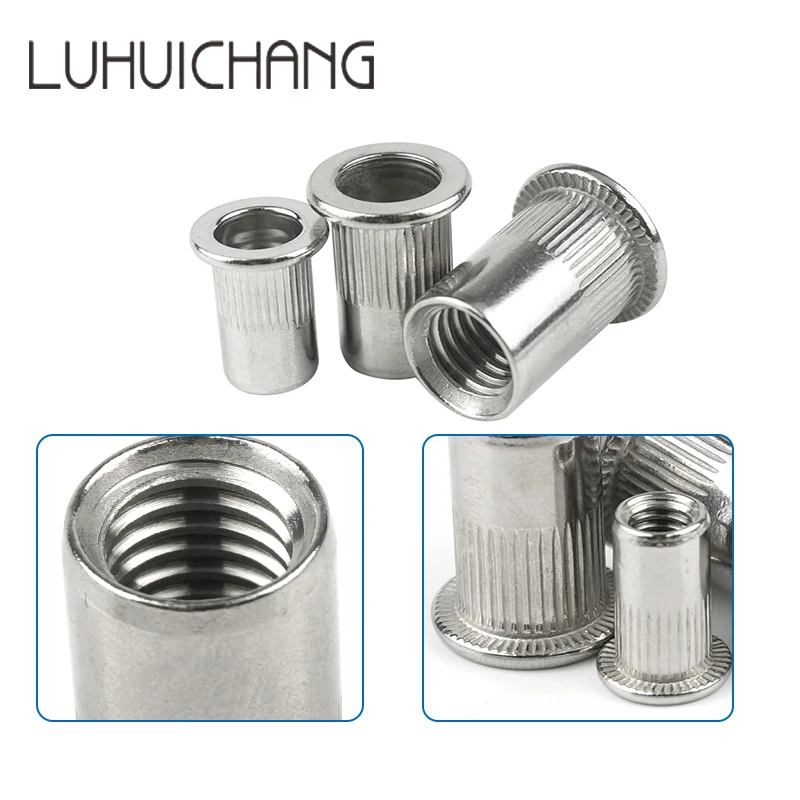 LUHUICHANG 50 шт. набор из нержавеющей стали с плоской головкой и заклепками M4 M5 M6