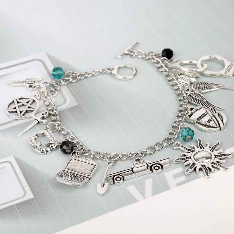 Браслет в стиле фильма сверхъестественное Миниатюрный пистолет Звездный меч