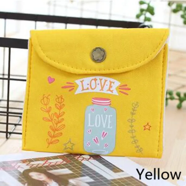 Yellow Кошелек маленький Повседневный Чехол-кошелек для мелочи Дамская мода мультяшный доллар мешок для денег влажный макияж многоразовый Менструальный коврик сумка набор инструментов - Цвет: Yellow