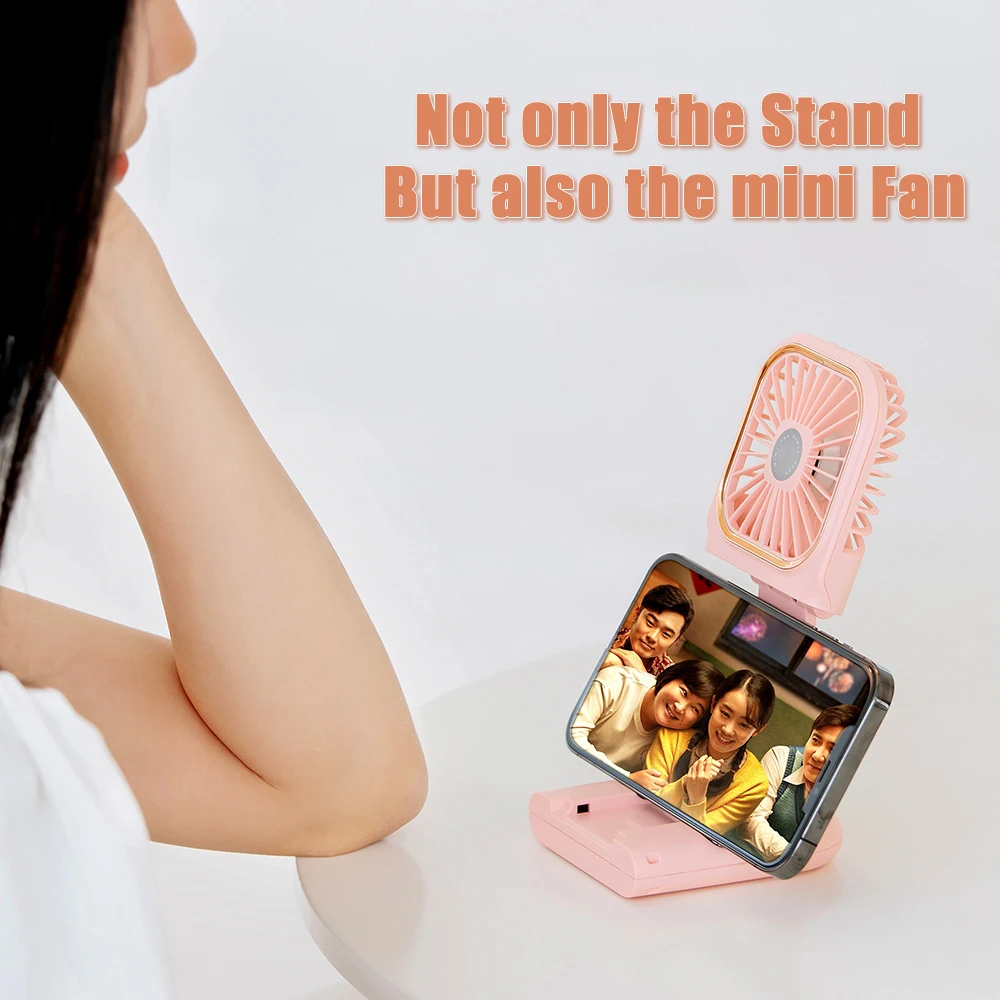 3 in 1 phone Portable foldable holder Mount stand with mini Mute fan &amp 3000mAh power bank for S20 Plus Ultra Note 10 IPhone 11 |