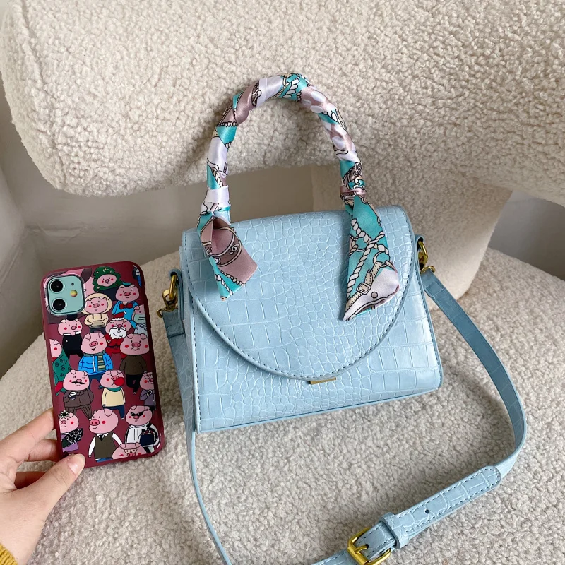 

Элегантная женская сумка-тоут с крокодиловым узором, сумки через плечо для женщин 2020, Дизайнерские шарфы, сумки-мессенджеры через плечо