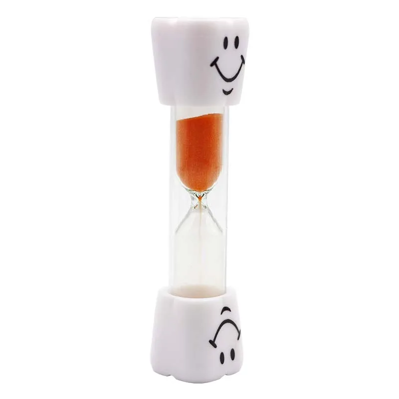 Orange 1pc Dental Teeth Shape Sand Hourglass Smiley Sand Clock Kids Tooth Brush Timer 3/Three Minutes Sand Glass Dentist Gifts Tools - Цвет: Orange