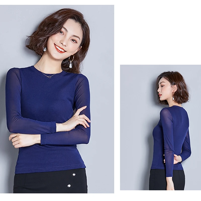 

Plus Size Long Sleeve White T Shirts Women 2020 Fahsion Elegant Winter Basic Ldaies Tops Korean Clothes Slim Sexy Black Tshirt