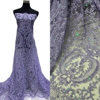 new arrival african wedding dress embroidered net sequin mesh tulle high quality luxury french heavy handmade beaded lace fabric