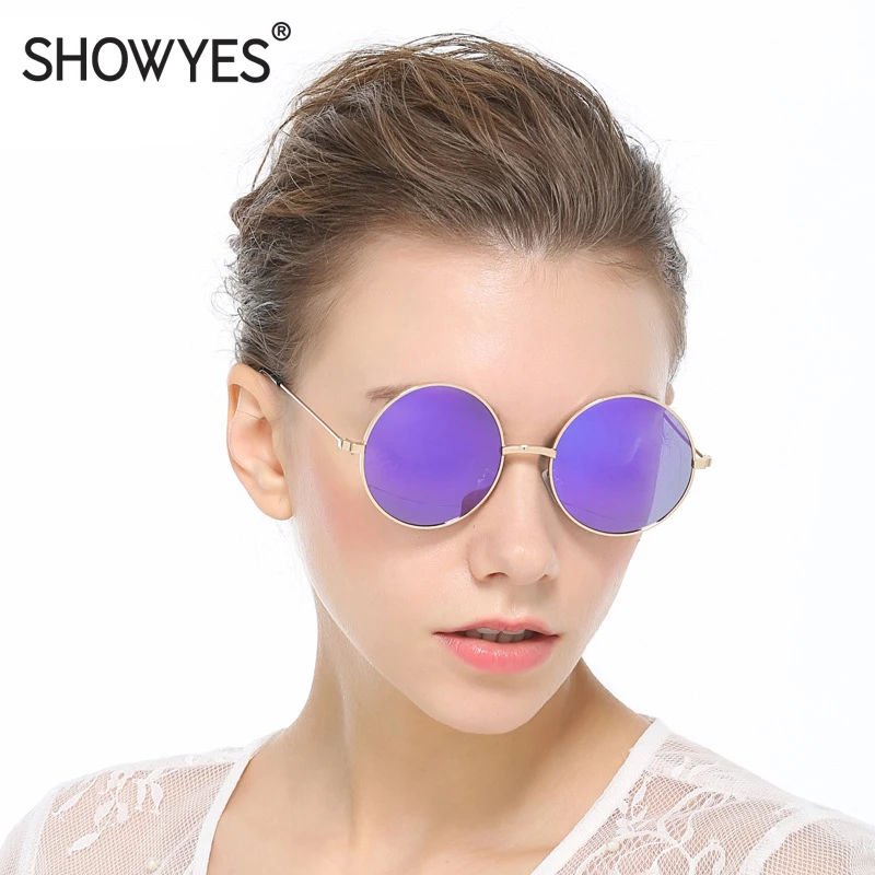 Новые круглые поляризованные женские солнцезащитные очки ретро металлические
