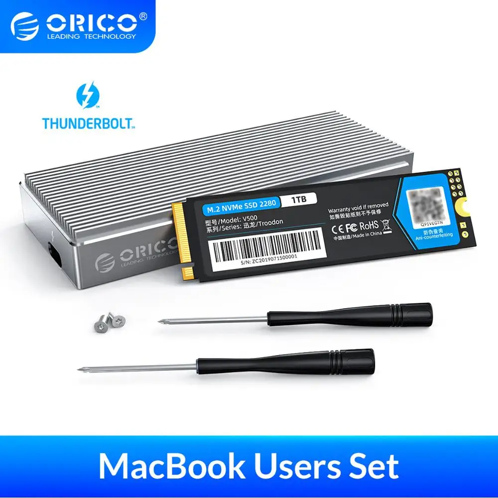 

Видеокарта ORICO, 4K, PSSD Thunderbolt 3, 40 Гбит/с, NVME M.2 SSD, ТБ, кабель Thunderbolt 3, алюминиевый внешний SSD для пользователей Macbook