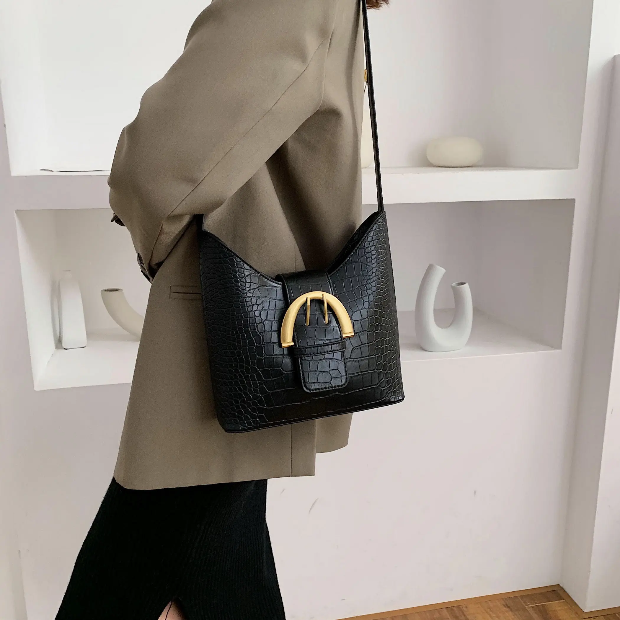 Винтажные сумки-ведра из искусственной кожи для женщин 2019 маленькая однотонная