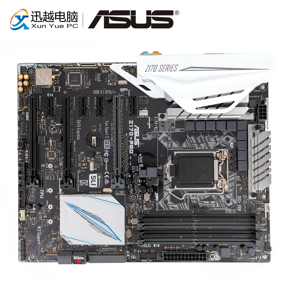 Asus Z170-PRO настольная материнская плата Z170 разъем LGA 1151 для Core i7 i5 i3 DDR4 64G SATA3 USB3.0 M.2 ATX оригинальная б/у материнская плата