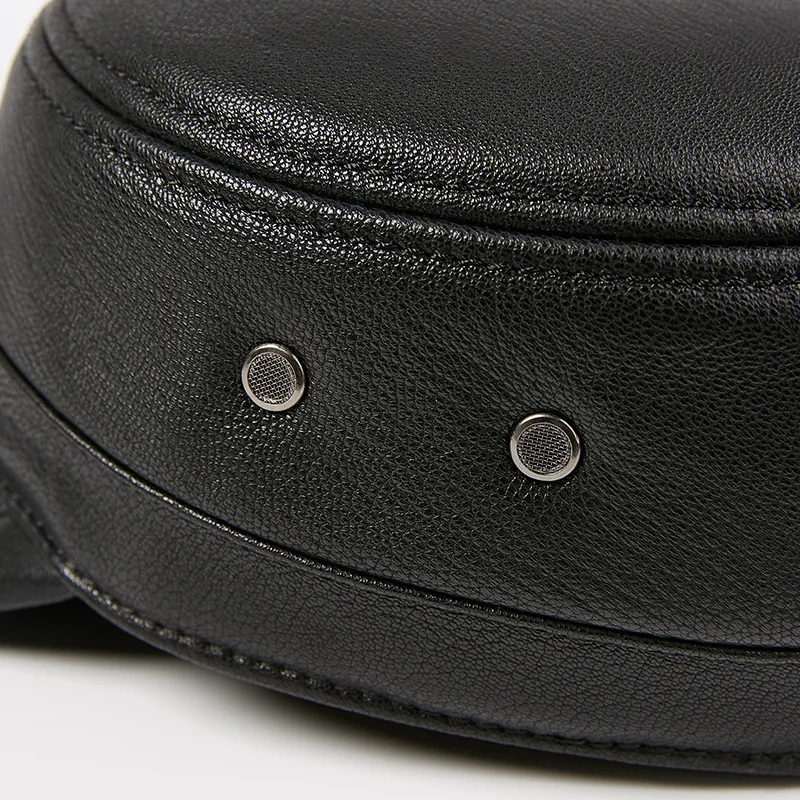 Men Army Military Hat Fashion Brands Cap Leather Old Men Hats Leather Cap Men's Flat Caps Genuine Leather Cap