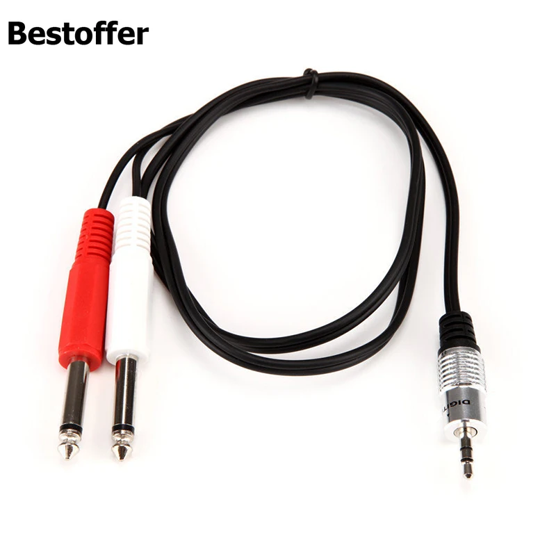 

3FT 6FT 10FT Dual 6.35MM Mono to DC 3.5mm Stereo TRS Neutrik REAN Connectors Cable