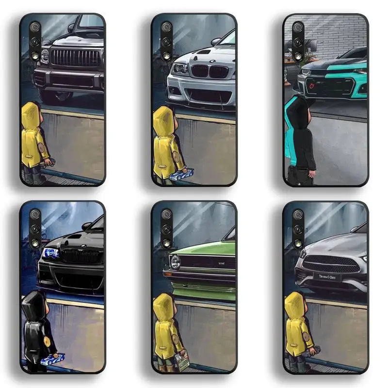 

Boy See Sports Car JDM Drift Phone Case For Huawei Honor 30 20 10 9 8 8x 8c v30 Lite view 7A pro