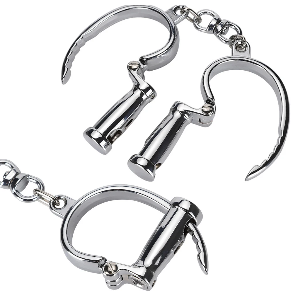 Stainless Steel Handcuffs Horseshoe Ankle Restraints Fetish Slave Metal Wrist Cuffs Couple Bondage Sex Toys For Women | Красота и