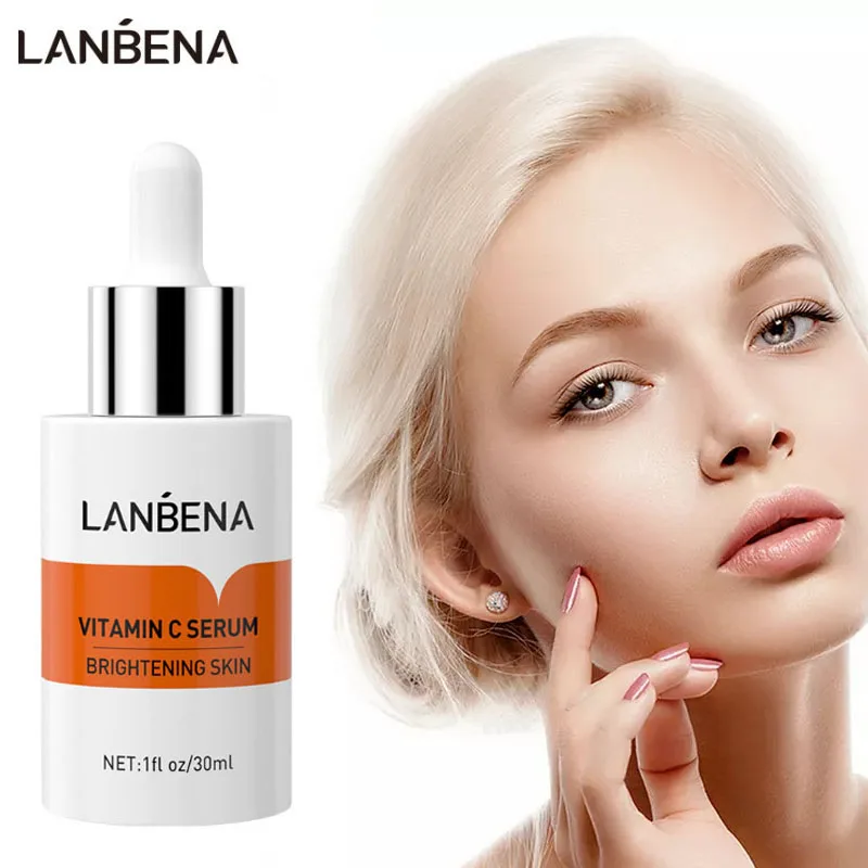 

LANBENA Vitamin C Whitening Face Serum Brighten Anti Oxidation Remove Freckle Anti Wrinkle Improve Dull Skin Moisturizer Care