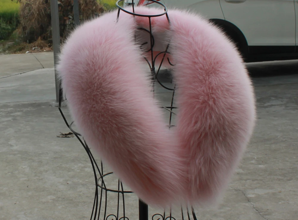 Fox Fur Collar Scarf Natural Fox Fur Collar for Hood Real Fur Collar Scarves Custom Made Winter Fur Scarf Warmer#P3