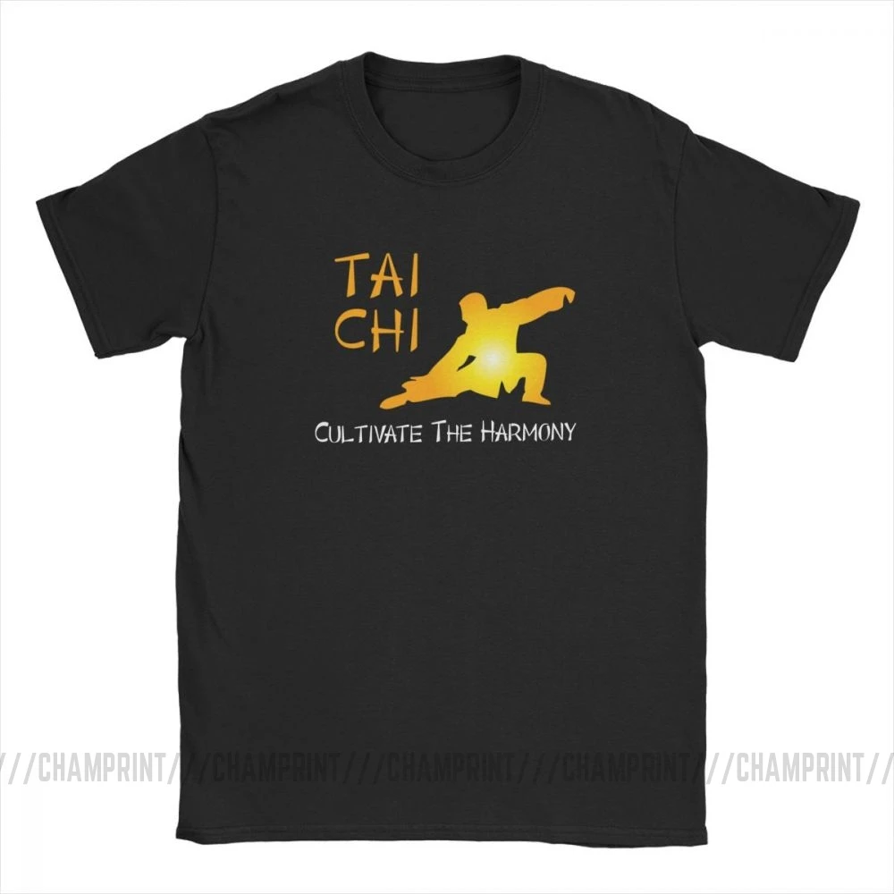 Мужские футболки Tai Chi Cultivate The Harmony 100% хлопковые топы новинка футболка с коротким