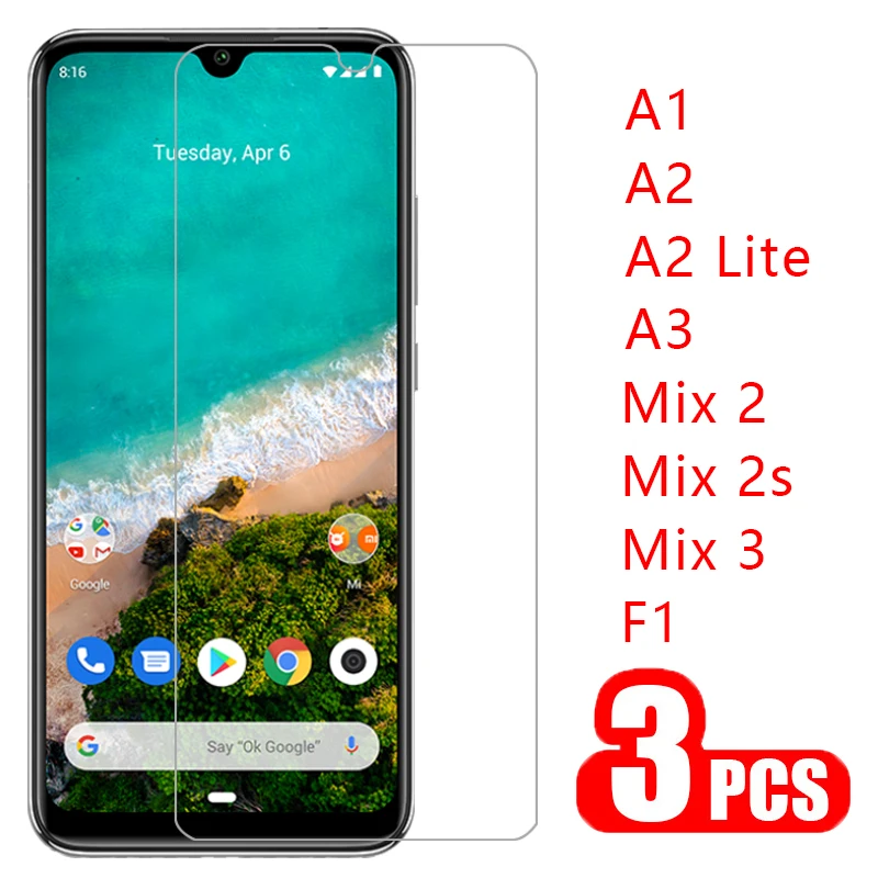 3 шт. Защитное стекло для xiaomi mi a3 a2 lite a1 mix 2s 2 pocophone f1 Защитная пленка экрана из