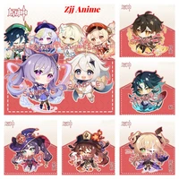 new hot anime genshin impact zhongli diluc venti klee qiqi paimon acrylic keychain base acrylic stands keyring gift for fans
