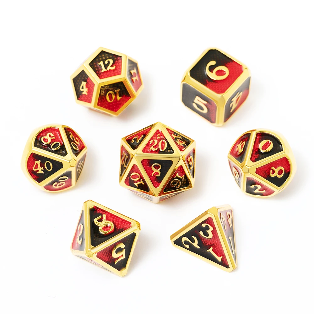 Chengshuo металлические игральные кости для Дракона двойной цвет набор dnd 7 шт.