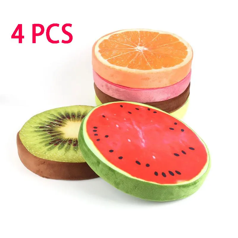 4 шт. милые креативные летние 3D подушки в форме фруктов плюшевые офисные кресла