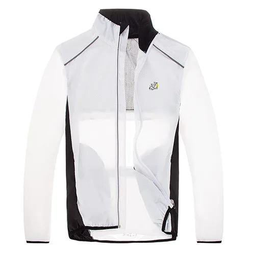 K-0010-white KINGBIKE велосипедная куртка с капюшоном для мужчин и женщин, ветрозащитная велосипедная Джерси с длинным рукавом, велосипедная непромокаемая куртка, Спортивная ветрозащитная куртка - Цвет: K-0010-white