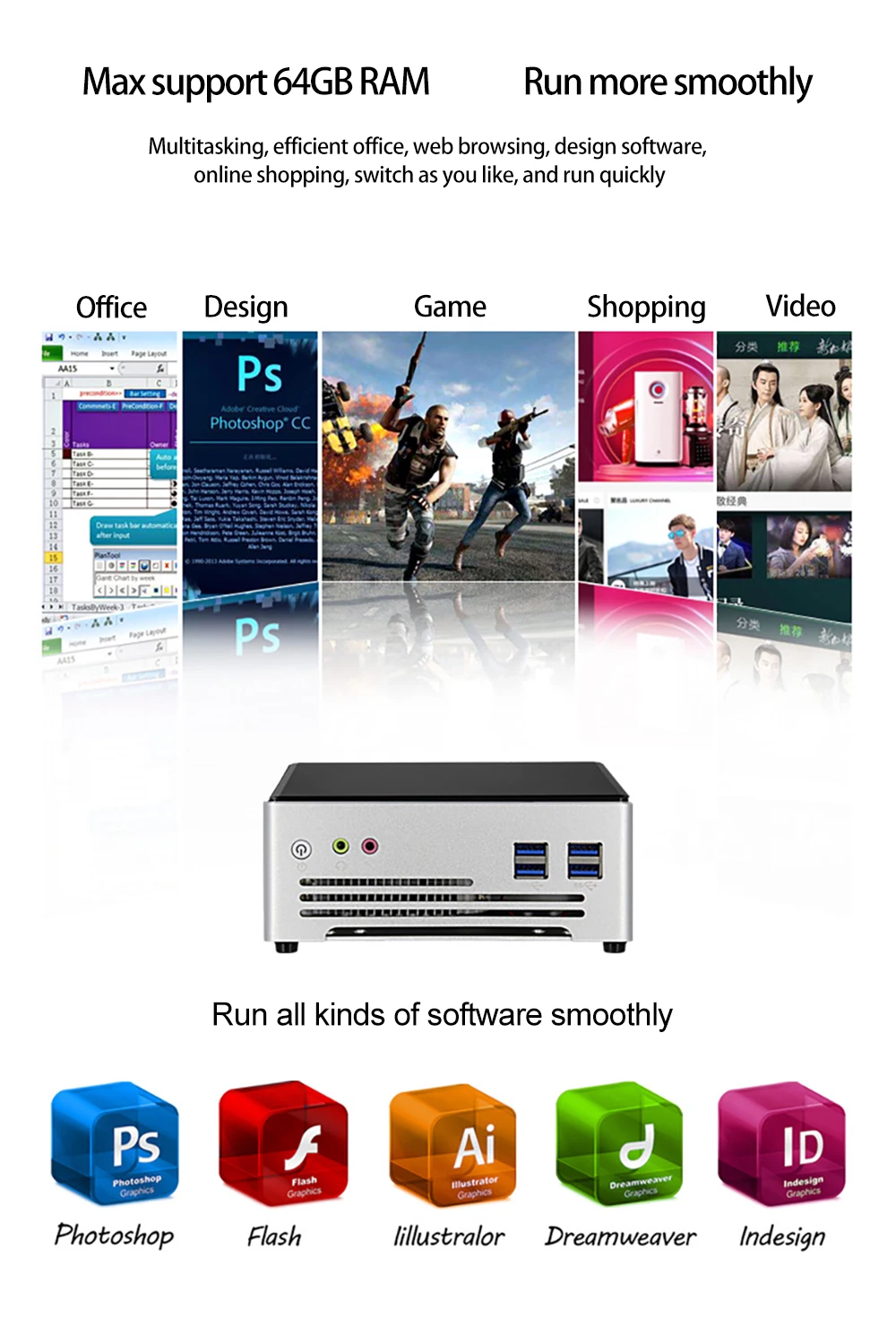 TOP Cheap Intel Core i9 i7-9750H Office Computer Windows10 Linux 2*DDR4 2*M.2 SSD 2*Lan Dual Band Mini PCWiFi DP 4K NUC | Компьютеры и
